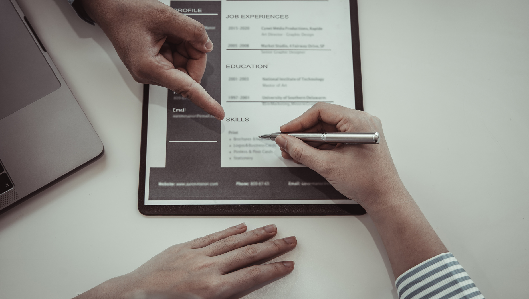 Apply for a job or interview for a job.