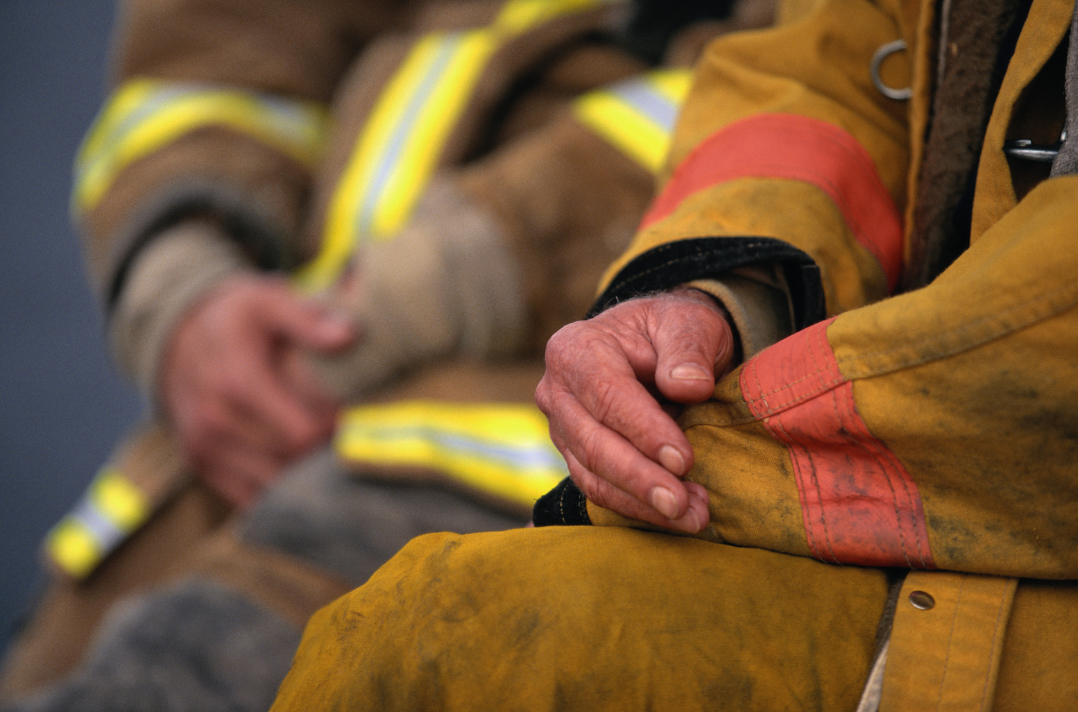 Firefighters Sitting